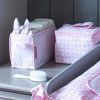 trousse de toilette et bac à couche fille rose coton bio