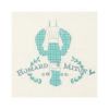 Serviette bavoir élastiqué blanc mixte fille garçon motif homard bleu en coton bio oekotex