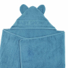 cape de bain bébé à oreilles Baby Shower bleu canard coton bio oeko-tex