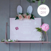 Tableau déco personnalisé Faire-part rose pastel