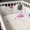Drap-housse bébé rayé taupe 60x120 cm Zéphyr coton bio oekotex