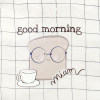 Serviette bavoir élastiqué blanc à carreaux mixte fille garçon motif tartine good morning en coton bio oekotex