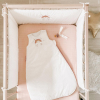 tour de lit bébé fille écru broderie arc-en-ciel rose en coton bio oekotex