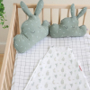 Drap-housse bébé en lange mixte garçon fille blanc à carreaux coton bio oekotex