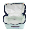 Trousse de toilette enfant fille ou garçon bleu turquoise brodé de poissons intérieur imperméable format vanity en coton bio