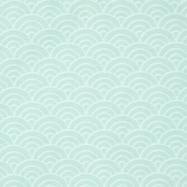 Serviette bavoir élastiqué bleu mixte fille garçon motif  vague en coton bio oekotex