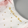 Gigoteuse fille rose pâle motif cygne princesse broderie dorée étoiles phrase en coton bio oekotex