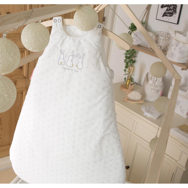 Gigoteuse mixte fille garçon tog 2,5 écrue motif lapin en coton bio oekotex