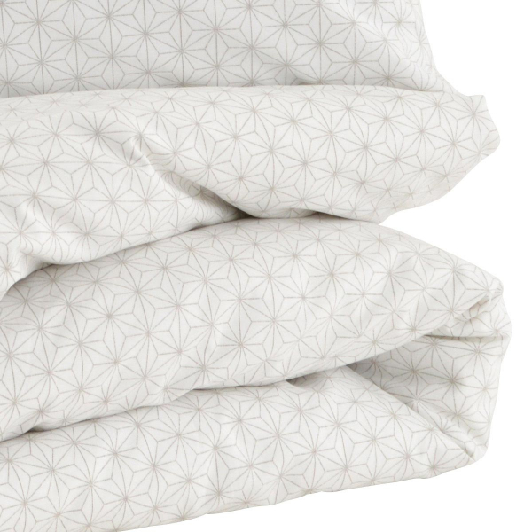 Parure de lit enfant blanche mixte garçon fille gaze de coton 100x140 cm taie d'oreiller et housse de couette bio oekotex