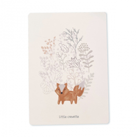 grande carte postale décorative chambre d'enfant format A5 motif renard et foret