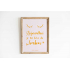 grande carte postale décorative chambre d'enfant format A5 avec phrase optimiste "Aujourd'hui je me lève de bonheur"