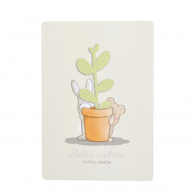 grande carte postale décorative chambre d'enfant format A5 motif cactus et animaux