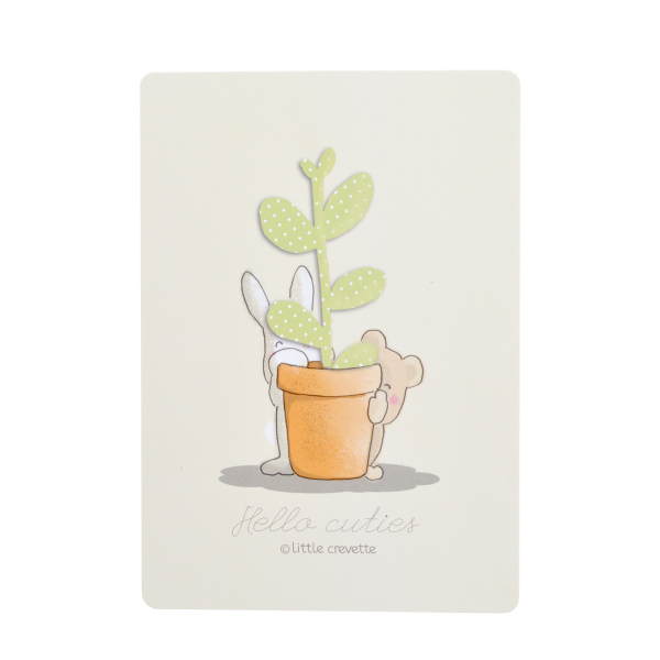 grande carte postale décorative chambre d'enfant format A5 motif cactus et animaux