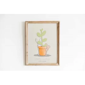 grande carte postale décorative chambre d'enfant format A5 motif cactus et animaux