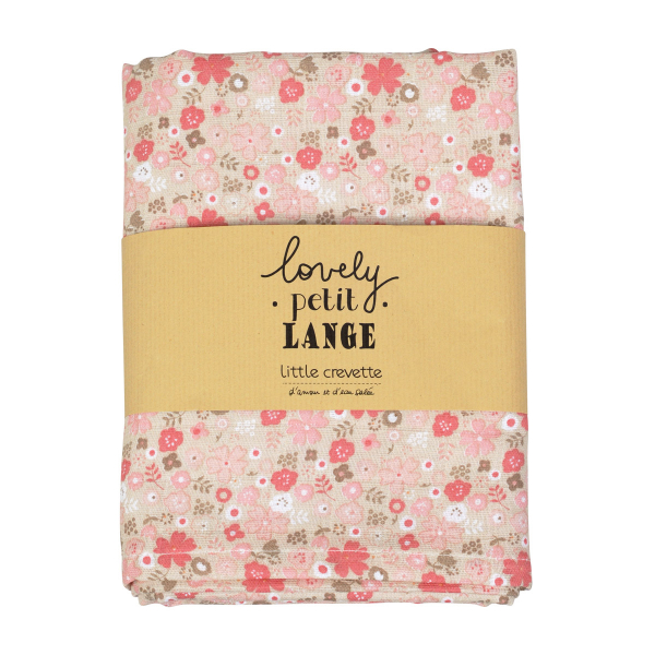 Maxi-lange bébé fille motif fleurs rose en coton bio oekotex