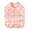 Bavoir enduit pvc fille motif fleur rose oekotex avec ramasse miette