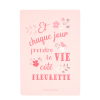 carte postale bébé message optimiste fleurs roses