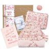 coffret cape de bain bébé fille et trousse de toilette rose à fleurs Mila coton bio