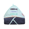 Cape de bain mixte fille garçon bleue Sardine en coton bio oekotex