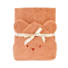 cape de bain bébé rectangulaire à oreilles ourson terre cuite terracotta coton bio oeko-tex