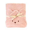 cape de bain bébé rectangulaire à oreilles ourson rose pâle coton bio oeko-tex brodée au prénom