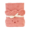 cape de bain bébé rectangulaire à oreilles ourson  bois de rose coton bio oeko-tex personnalisé au prénom