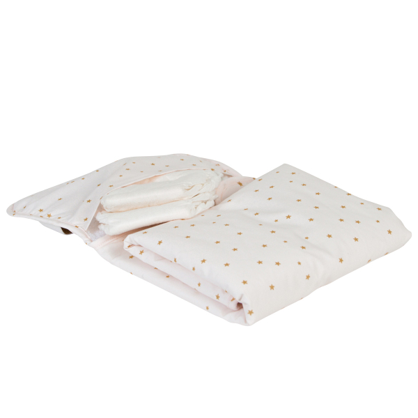 tapis à langer de voyage imperméable fille rose et doré thème princesse oekotex et coton bio