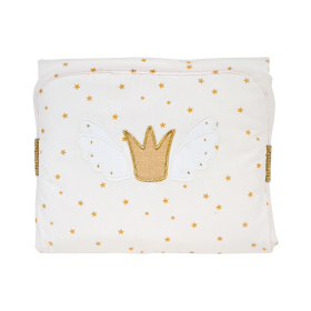tapis à langer de voyage imperméable fille rose et doré thème princesse oekotex et coton bio