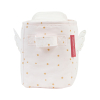 Bac rangement à couches en tissu rose pâle motif étoiles dorées, avec petites ailes en relief, coton bio
