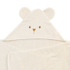 cape de bain bébé rectangulaire à oreilles ourson écrue coton bio oeko-tex