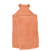 cape de bain bébé rectangulaire à oreilles ourson terre cuite terracotta coton bio oeko-tex