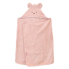 cape de bain bébé rectangulaire à oreilles ourson rose pâle coton bio oeko-tex