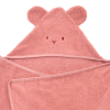cape de bain bébé rectangulaire à oreilles ourson  bois de rose coton bio oeko-tex