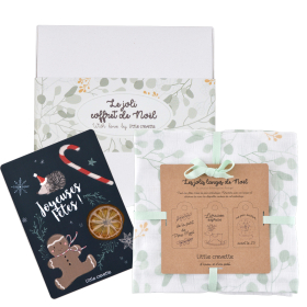 coffret cadeau noel bebe langes coton bio et carte