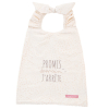Grande serviette élastiquée coloris crème glacée mixte brodé phrase rigolote en coton bio oekotex