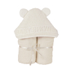 cape de bain bébé à oreilles Baby Shower écrue coton bio oeko-tex