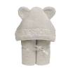 cape de bain bébé à oreilles Baby Shower gris clair coton bio oeko-tex