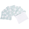 lingettes bébé en tissu lavable et réutilisable gaze de coton et éponge motif rondelles de citron bleues bio et oekotex