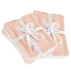 lingettes bébé en tissu lavable et réutilisable gaze de coton et éponge motif arc-en-ciel bio et oekotex