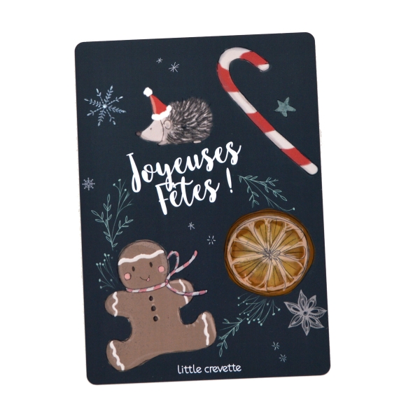 grande carte de vœux joyeuses fetes