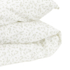 parure de lit bébé housse de couette 100x140 cm et taie d'oreiller en coton bio imprimé feuilles