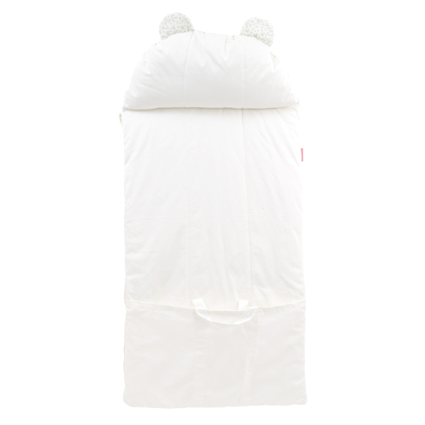 sac de couchage enfant maternelle coton bio avec oreiller intégré et sac de transport motif feuilles