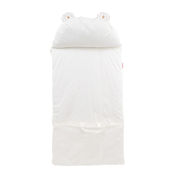 sac de couchage enfant maternelle ecureuil coton bio avec oreiller et sac de transport