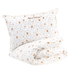 parure de lit bébé personnalisé prénom motif écureuil coton bio housse de couette 100x140 cm et taie d'oreiller 40x60 cm