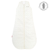 Gigoteuse pour enfant de 3 à 6 ans longueur 130 cm imprimé motif buis écru et vert en coton bio personnalisée prénom