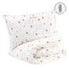parure de lit bébé personnalisé prénom motif écureuil coton bio housse de couette 100x140 cm et taie d'oreiller 40x60 cm