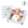 coffret cadeau lange personnalisé au prénom coloris rose en coton bio