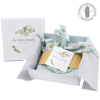 coffret cadeau bebe personnalisable prenom broderie lange coton bio oekotex doudou motif paradis bleu fleur