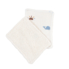 lot de 12 lingettes bébé lavables et réutilisables en lange et éponge coton bio imprimé baleine, soleil et arc-en-ciel