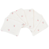 lot de 6 lingettes bébé lavables et réutilisables en lange et éponge pur coton bio écrues motif cerises